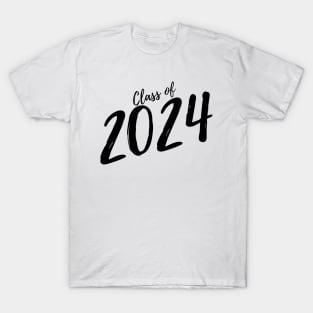 Class Of 2024. Simple Typography 2024 Design for Class Of/ Graduation Design. Black Script T-Shirt